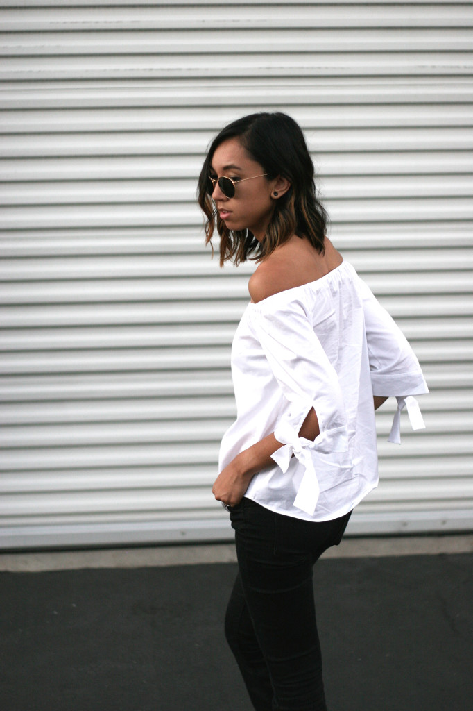 Poplin Off Shoulder Top